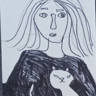 Девочка с котом.