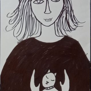 Девочка с котом.