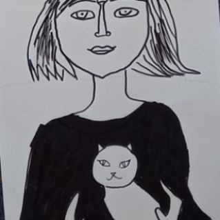 Девочка с котом.