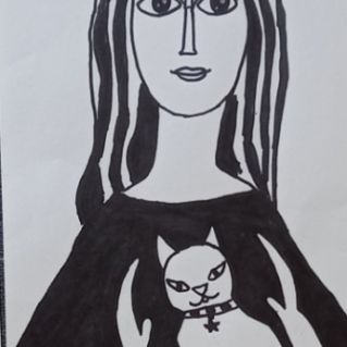 Девочка с котом.