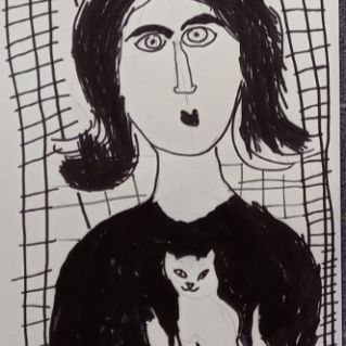 Девочка с котом.