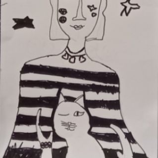 Девочка с котом.