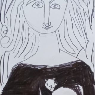 Девочка с котом.