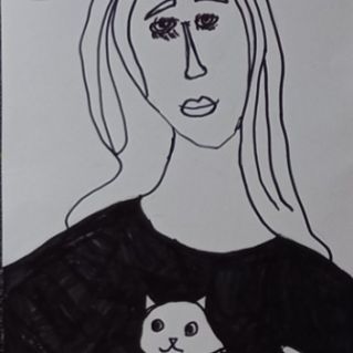 Девочка с котом.