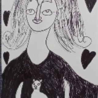 Девочка с котом.