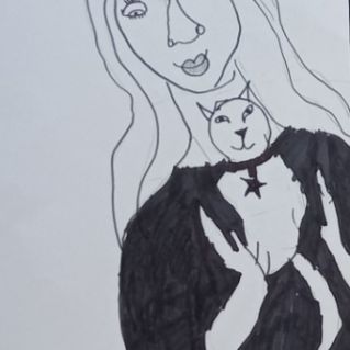 Девочка с котом.