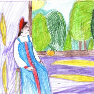 Иллюстрация к "Сказке о мертвой царевне и о семи богатырях"  А. С. Пушкина.