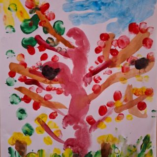 Пальчиковое рисование "Осенний лес"