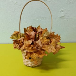 Солнышко в корзинке (поделка из кленовых листьев)