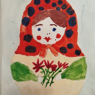 Матрёшка с цветами