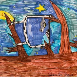 "Синицы на осеннем дереве"