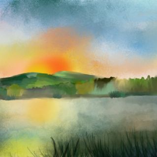 " Утро на озере Сугомак"