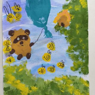 Винни Пух на воздушном шаре