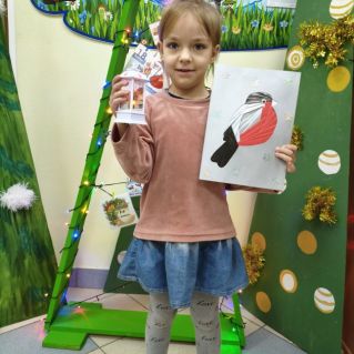 "Снегирь" в технике Айрис -Фолдинг