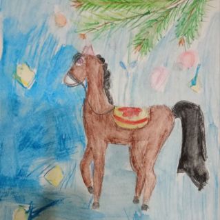 Зимняя лошадка