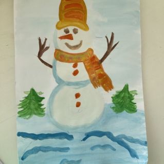 "Снеговик в лесу"