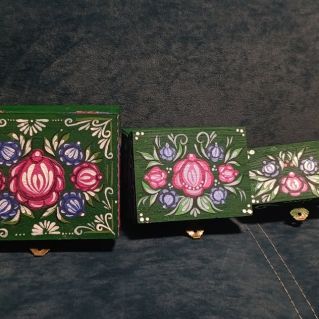 Набор шкатулок по мотивам народной росписи