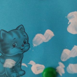 Следы котенка на снегу