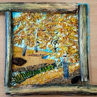 Аппликация "Осень в берёзовой лесу"