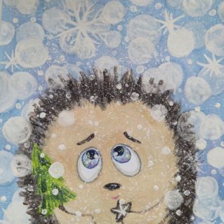 "Волшебный снег", новогодняя открытка