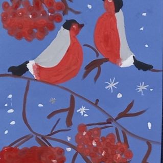 Снегири на рябине.