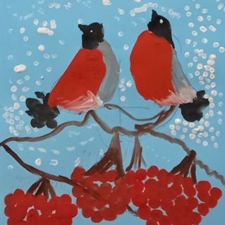 Снегири на рябине.