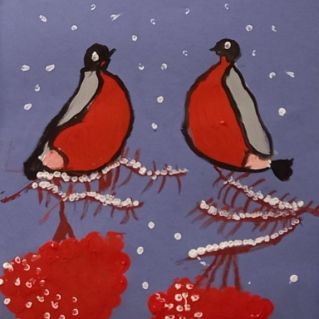 Снегири на рябине.