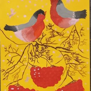 Снегири на рябине.