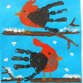 Снегири на веточках