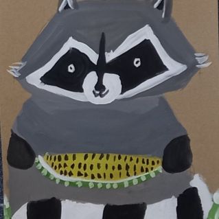 Енот с арбузом.