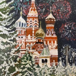 Ночная новогодняя Москва