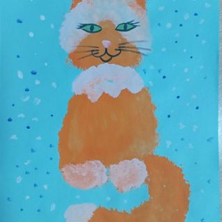 "Кот на снежном покрывале"