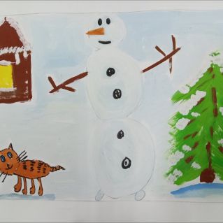 Мы лепили снеговика