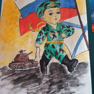 "Армия родная" (изобразительное творчество - рисунок)