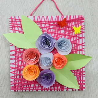 " Миниатюрный букетик ", объемные цветы из бумаги