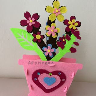 "Букет цветов в корзине".