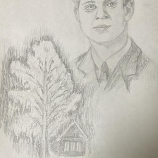 Рисунок к стихотворению С.А. Есенина "Береза"