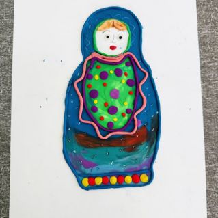 Матрёшка в технике «пластилинография»