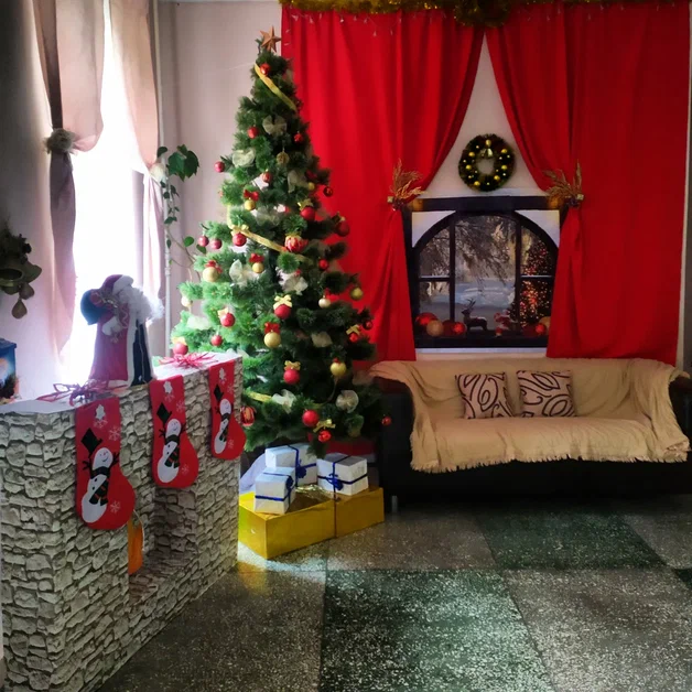 Оформление холла к Новому году МДОУ детский сад № 74